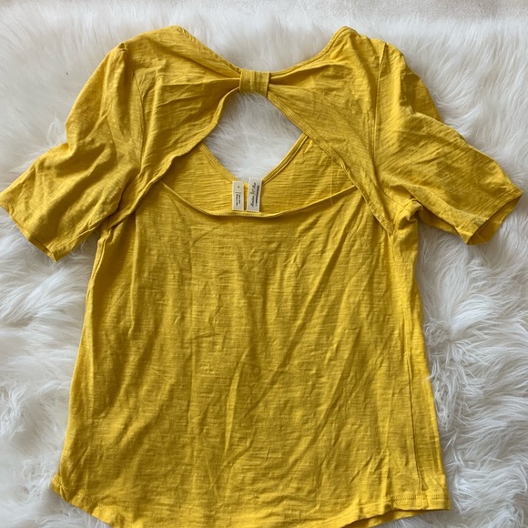 Anthropologie Meadow Rue Bow Back Tee M L - Picture 3 of 7